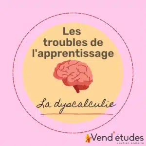 Visuel décrivant les troubles de l'apprentissage et plus précisément la dyscalculie - Vend'études soutien scolaire